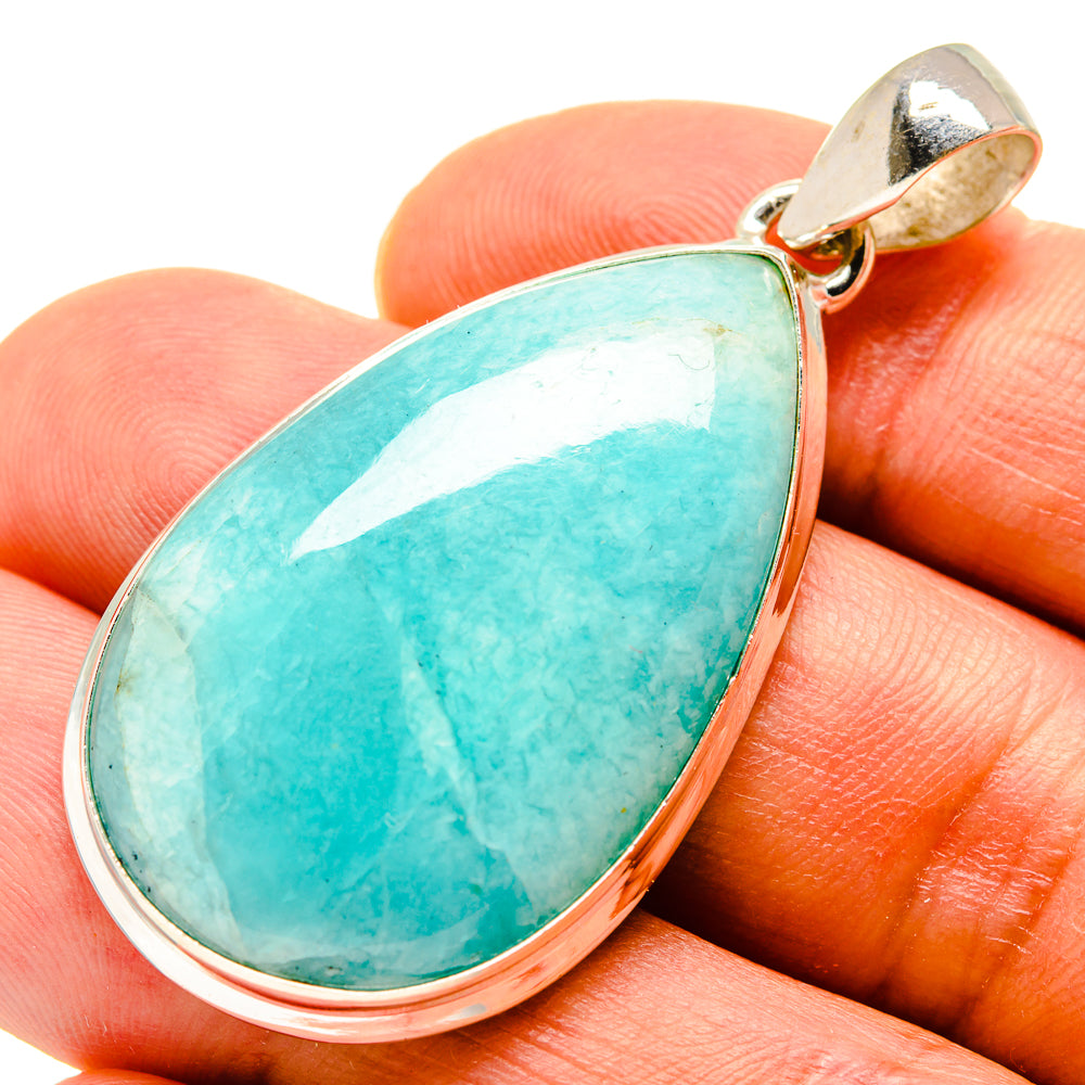 Peruvian Amazonite Pendants handcrafted by Anasilvercos - PD757911