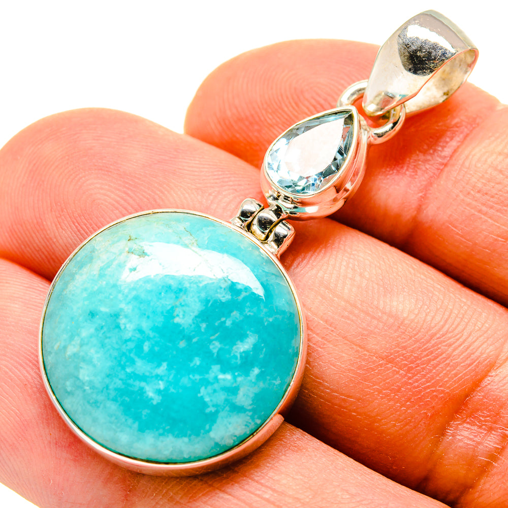 Peruvian Amazonite Pendants handcrafted by Anasilvercos - PD757913
