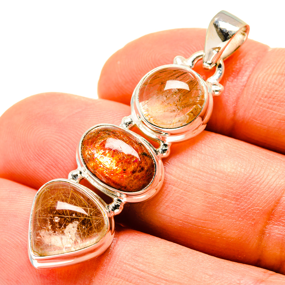 Rutilated Quartz Pendants handcrafted by Anasilvercos - PD757923