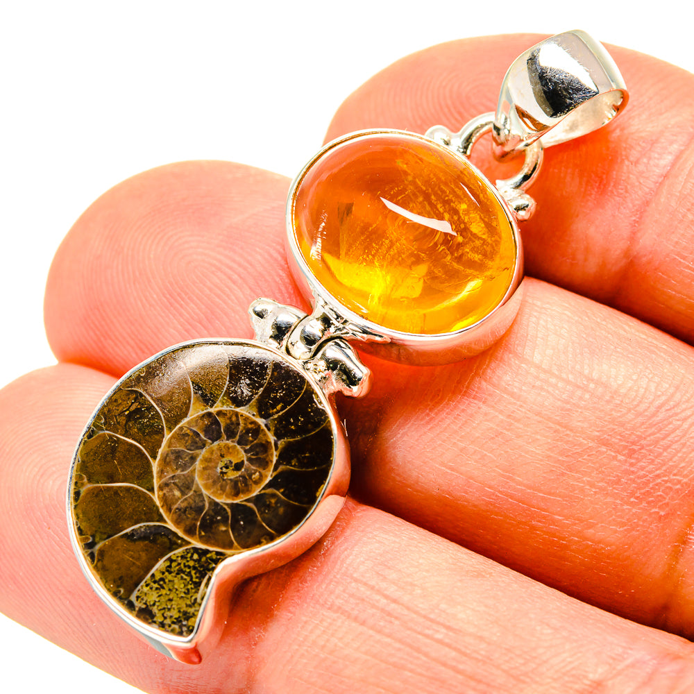 Ammonite Fossil Pendants handcrafted by Anasilvercos - PD757926