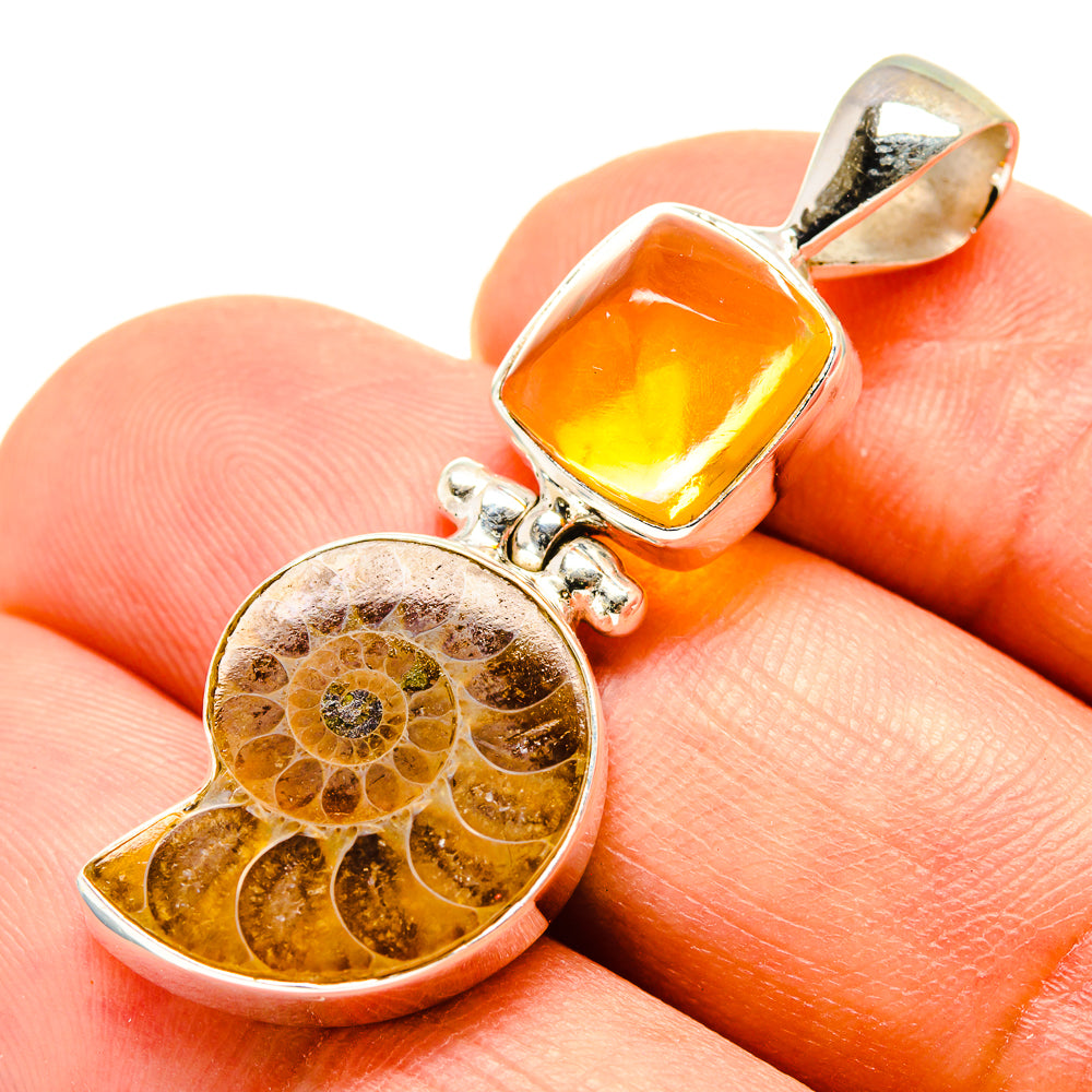 Ammonite Fossil Pendants handcrafted by Anasilvercos - PD757927