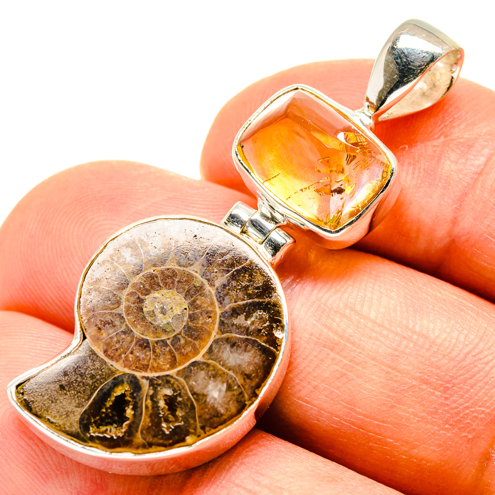Ammonite Fossil Pendants handcrafted by Anasilvercos - PD757928