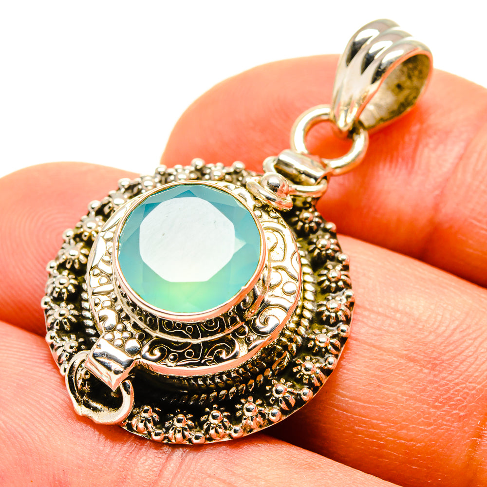 Aqua Chalcedony Pendants handcrafted by Anasilvercos - PD757942