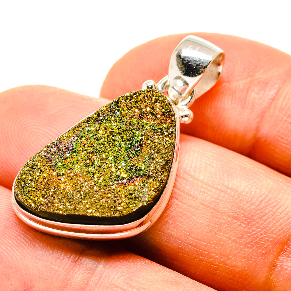 Spectro Pyrite Druzy Pendants handcrafted by Anasilvercos - PD757952