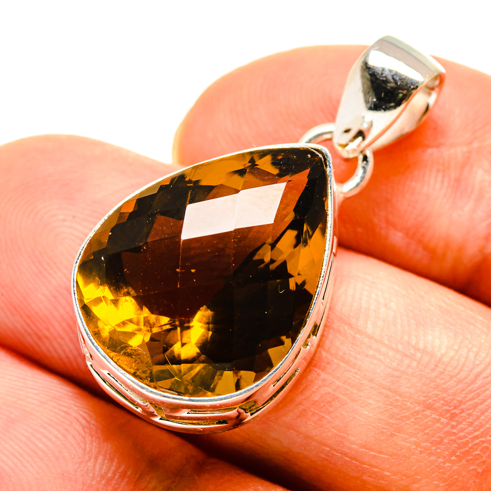 Olive Quartz Pendants handcrafted by Anasilvercos - PD757956