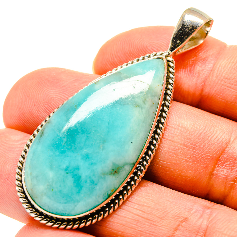 Peruvian Amazonite Pendants handcrafted by Anasilvercos - PD757961