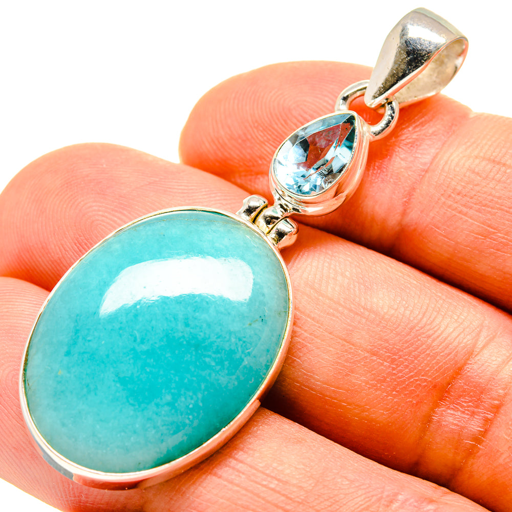 Peruvian Amazonite Pendants handcrafted by Anasilvercos - PD757962