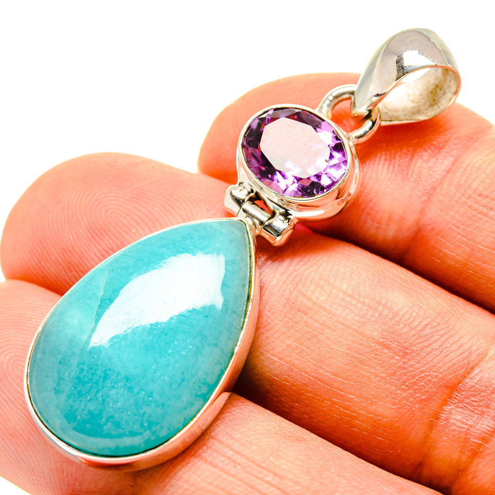 Peruvian Amazonite Pendants handcrafted by Anasilvercos - PD757973