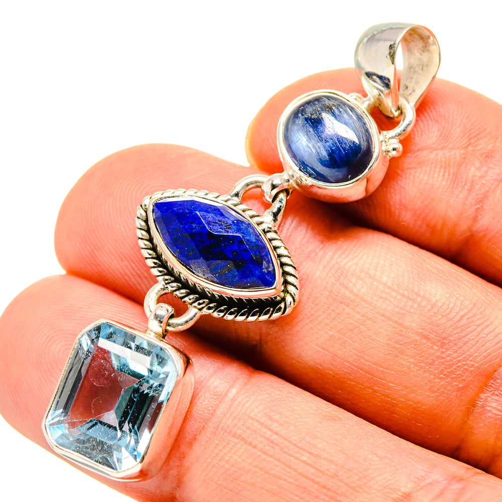 Blue Topaz Pendants handcrafted by Anasilvercos - PD757974