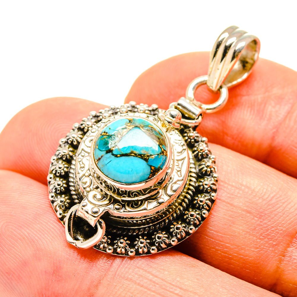 Blue Copper Composite Turquoise Pendants handcrafted by Anasilvercos - PD757992