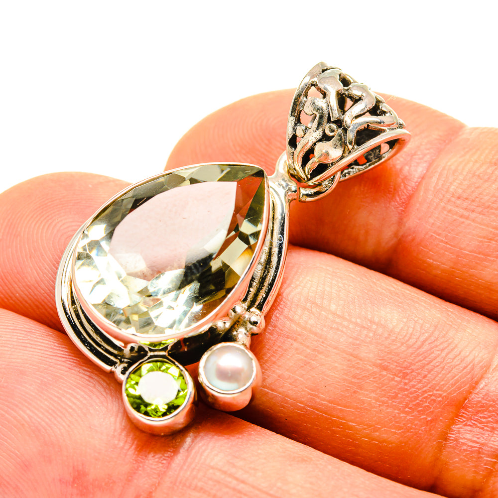 Green Amethyst Pendants handcrafted by Anasilvercos - PD758000