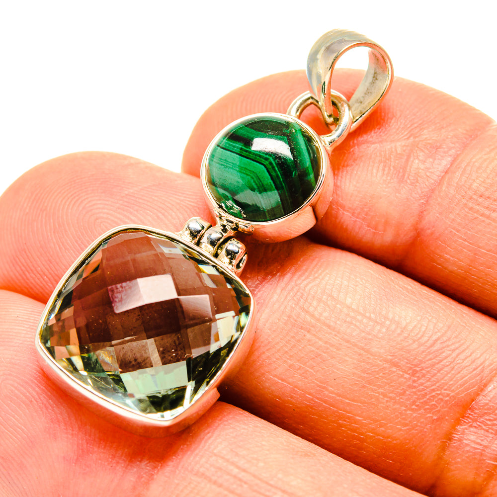 Green Amethyst Pendants handcrafted by Anasilvercos - PD758001