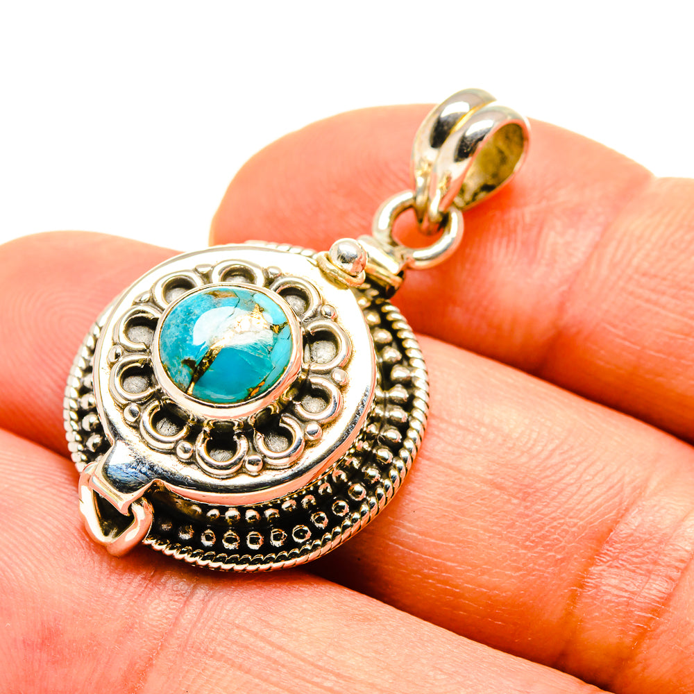 Blue Copper Composite Turquoise Pendants handcrafted by Anasilvercos - PD758004