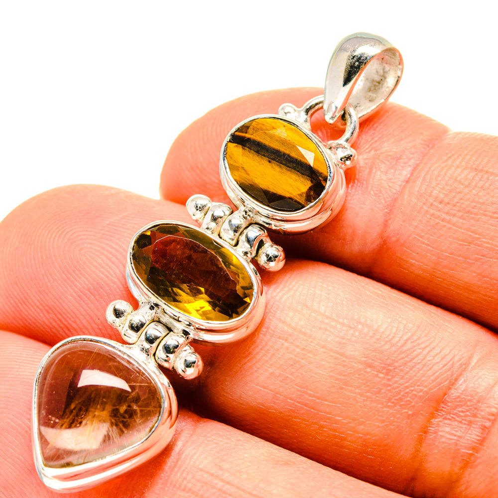 Rutilated Quartz Pendants handcrafted by Anasilvercos - PD758013