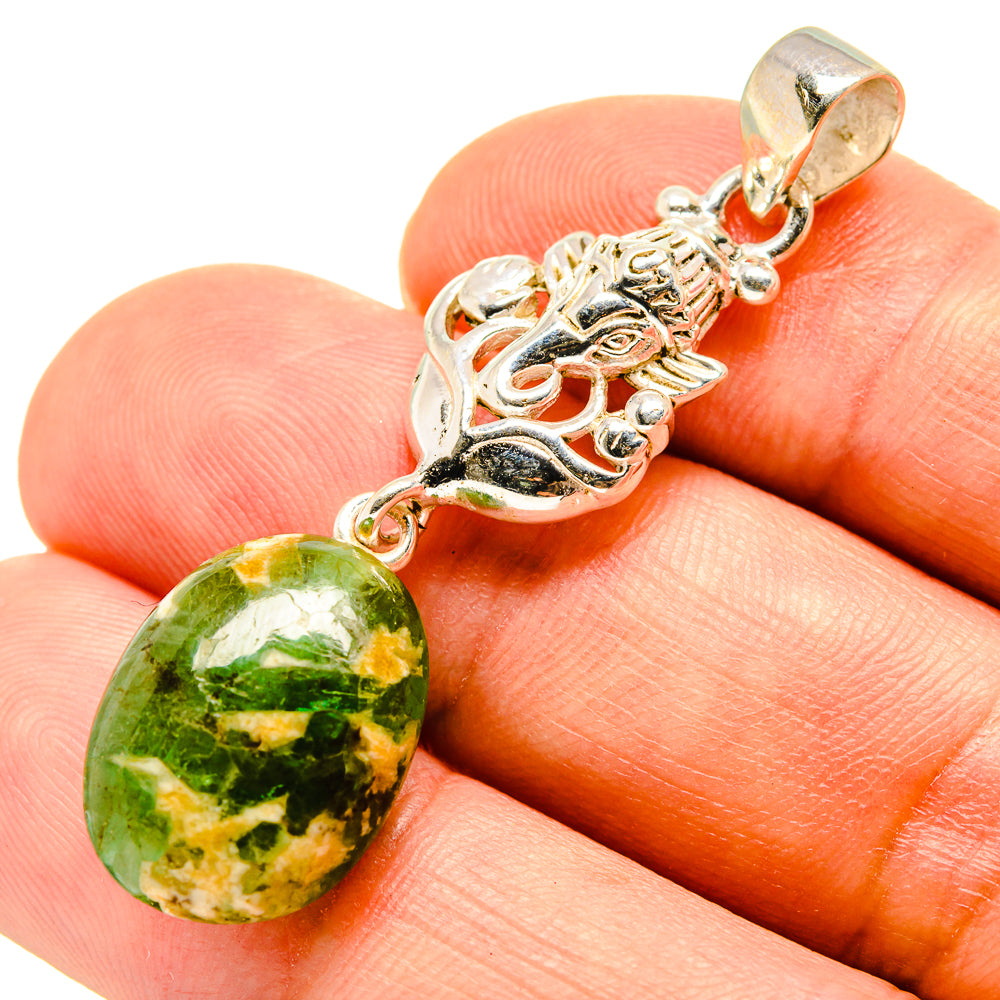 Australian Green Opal Pendants handcrafted by Anasilvercos - PD758019