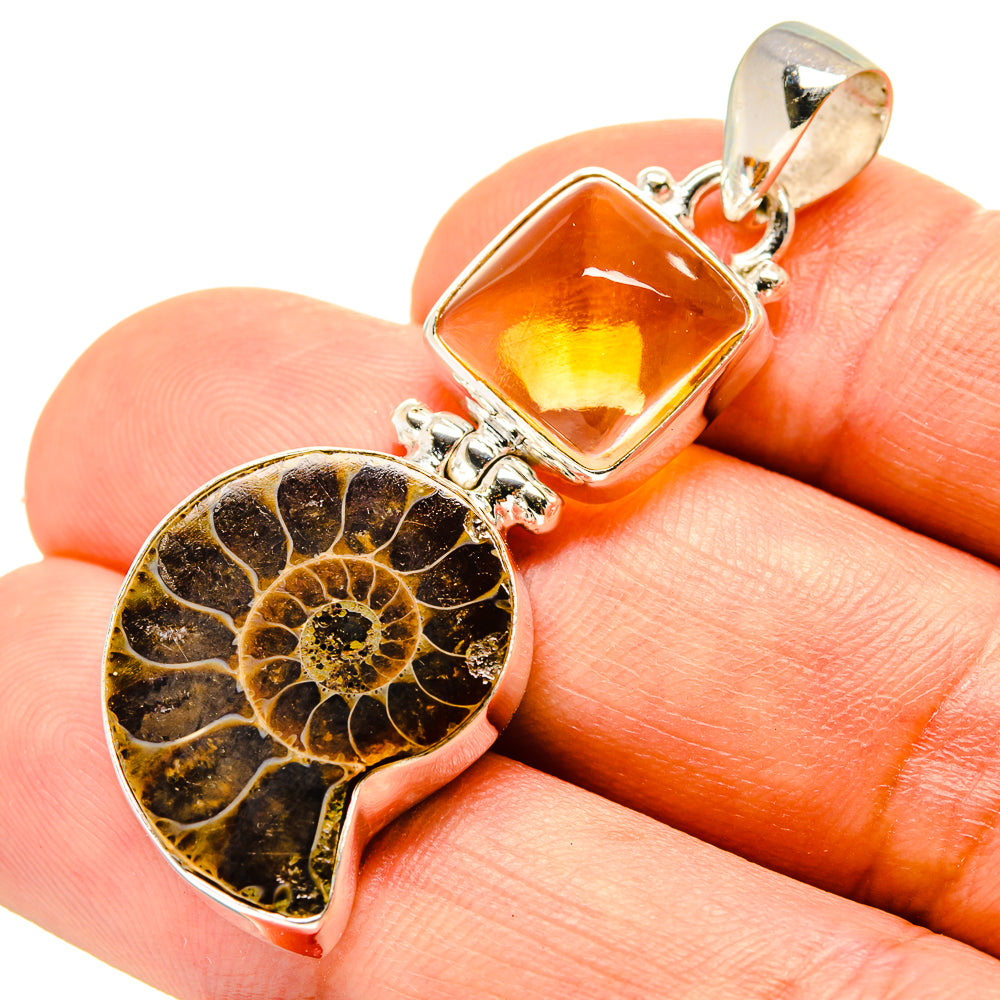 Ammonite Fossil Pendants handcrafted by Anasilvercos - PD758026