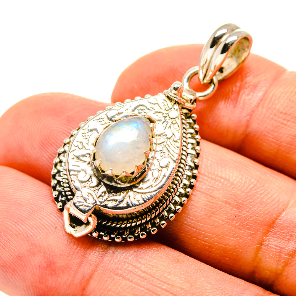Rainbow Moonstone Pendants handcrafted by Anasilvercos - PD758052