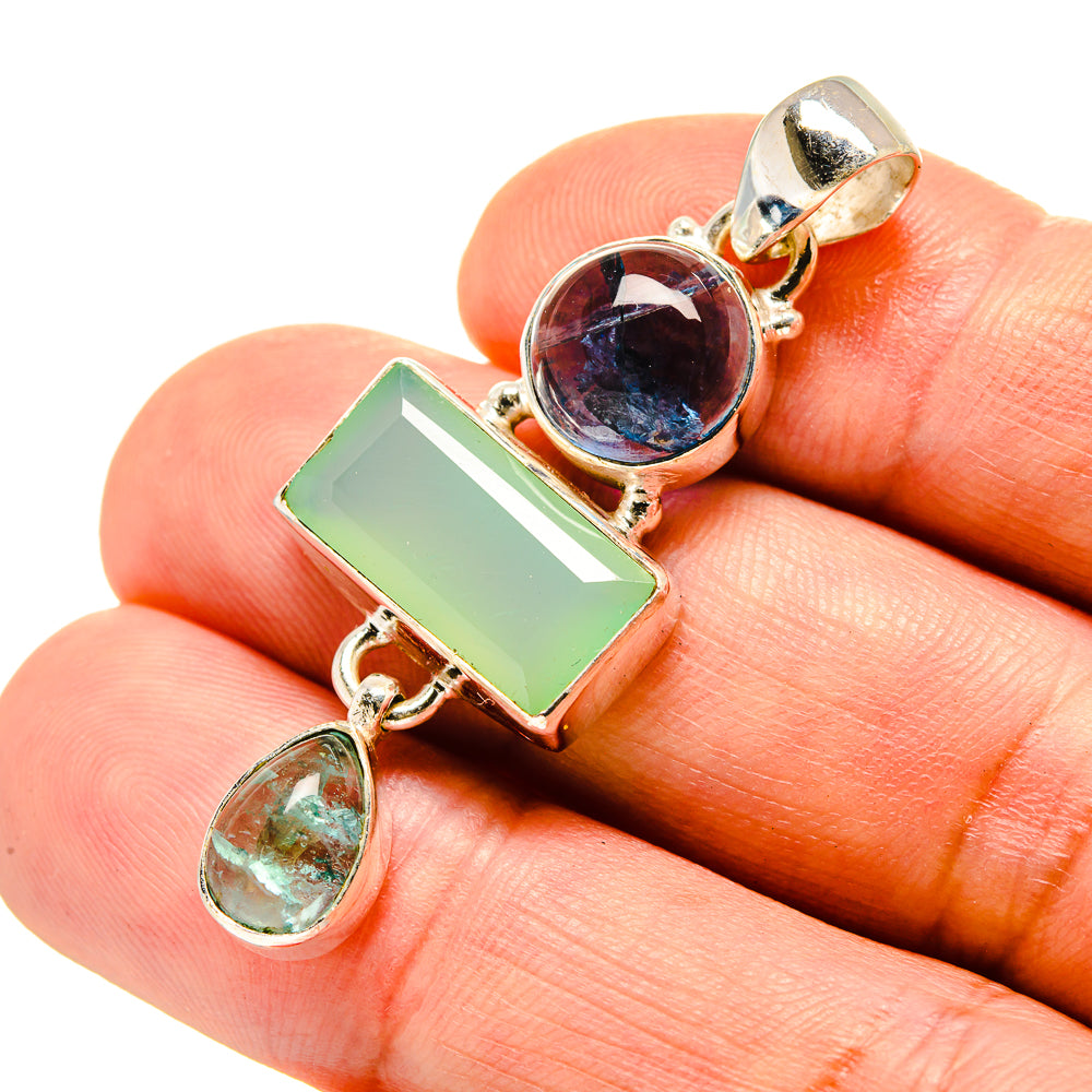 Aqua Chalcedony Pendants handcrafted by Anasilvercos - PD758066