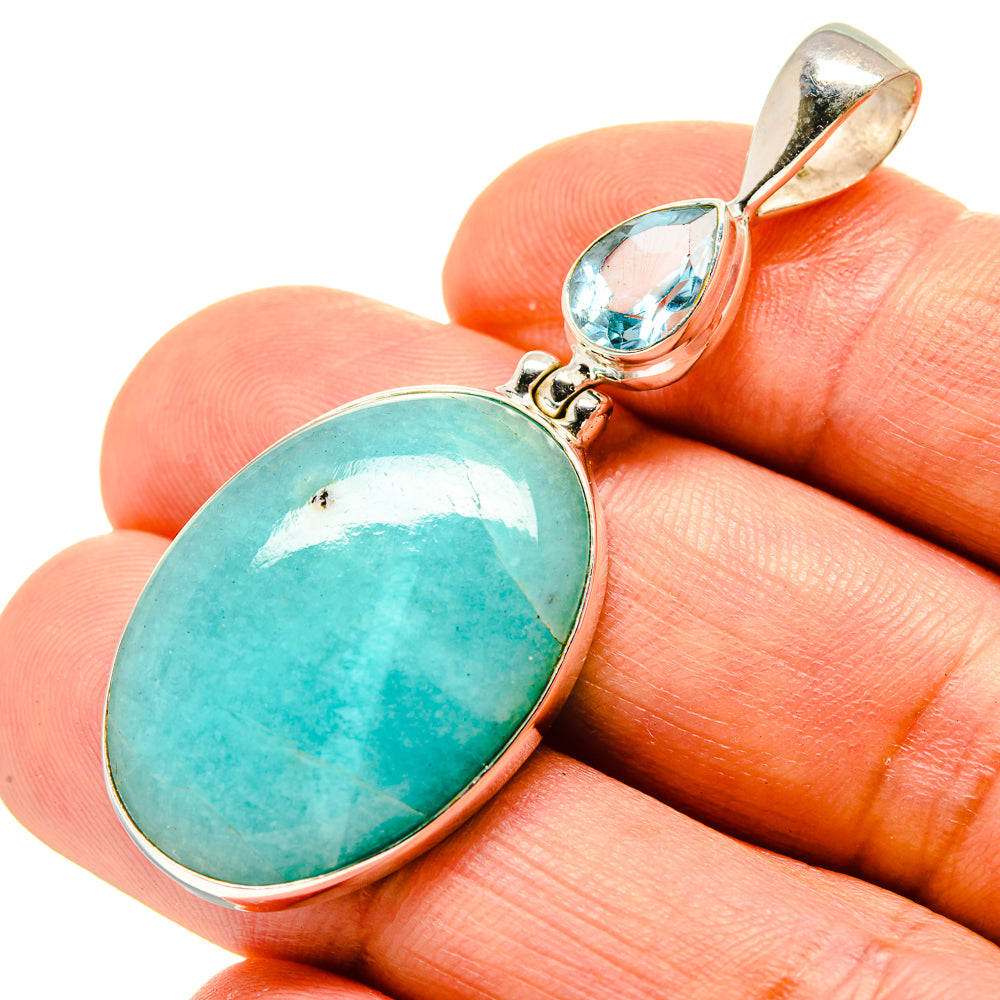 Peruvian Amazonite Pendants handcrafted by Anasilvercos - PD758081