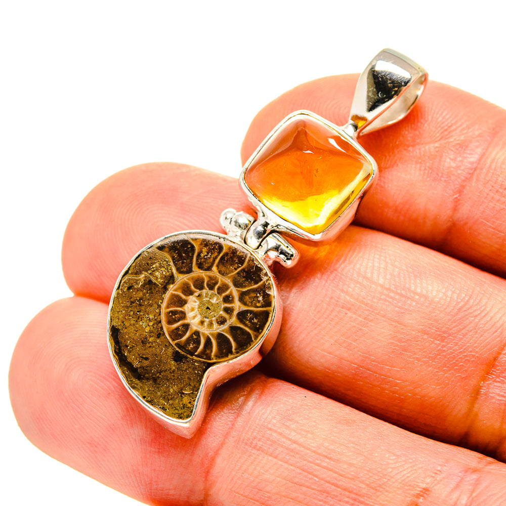 Ammonite Fossil Pendants handcrafted by Anasilvercos - PD758106