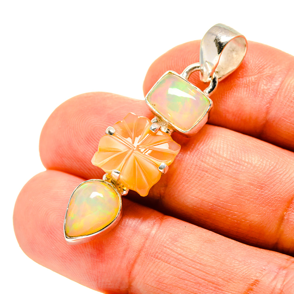Peach Moonstone Pendants handcrafted by Anasilvercos - PD758107