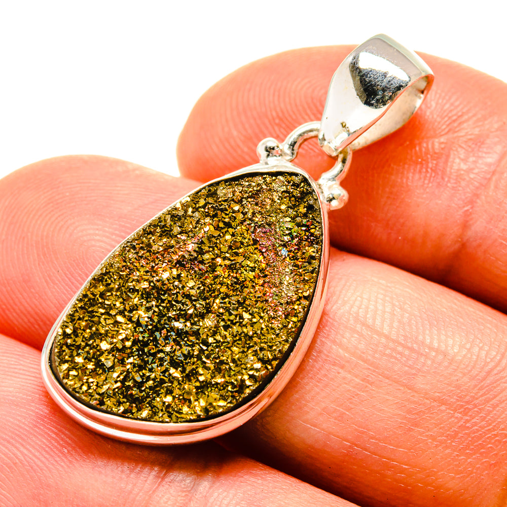 Spectro Pyrite Druzy Pendants handcrafted by Anasilvercos - PD758113