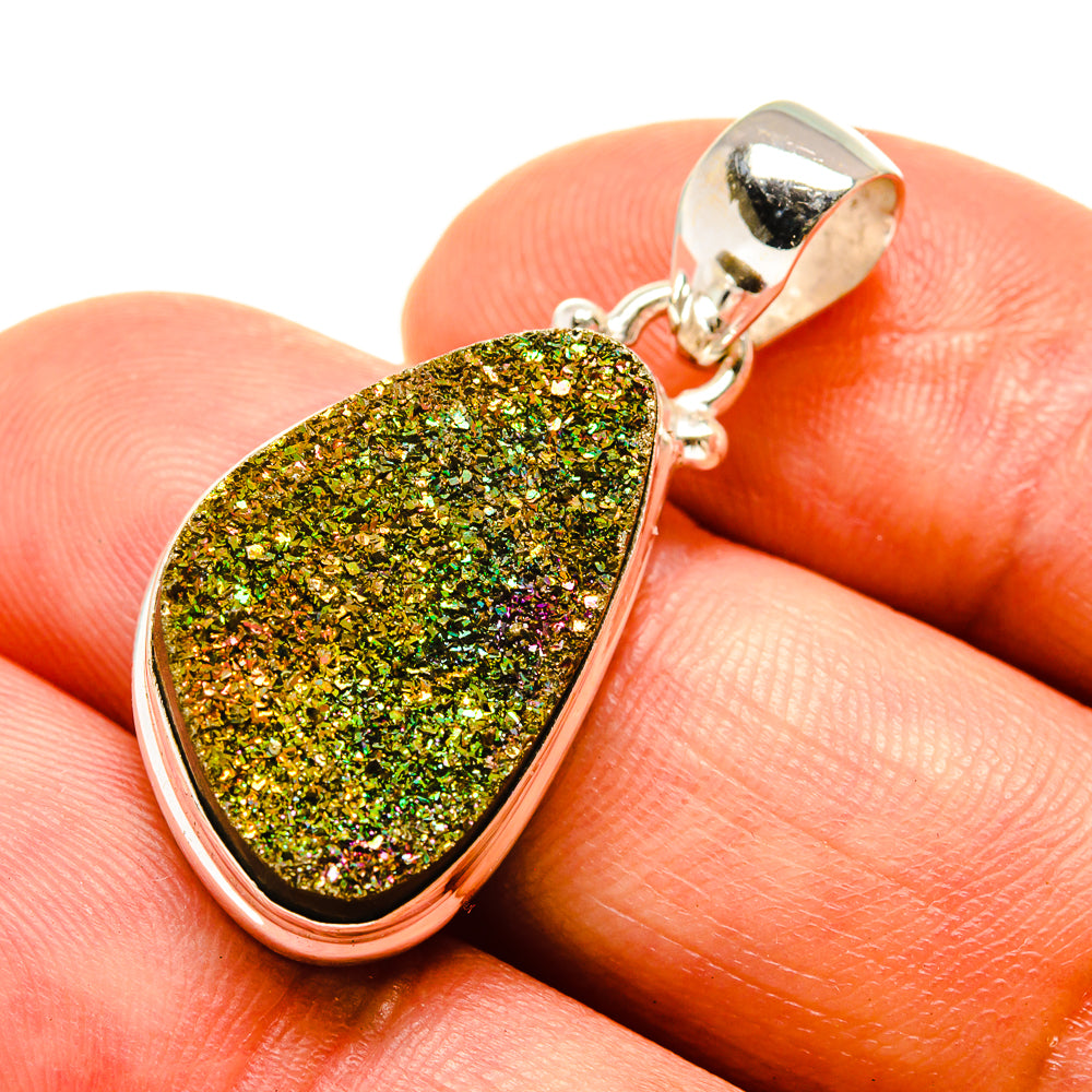 Spectro Pyrite Druzy Pendants handcrafted by Anasilvercos - PD758114