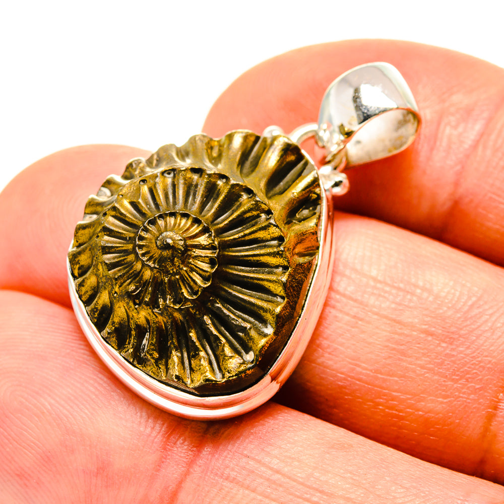 Pyrite Fossil Pendants handcrafted by Anasilvercos - PD758135