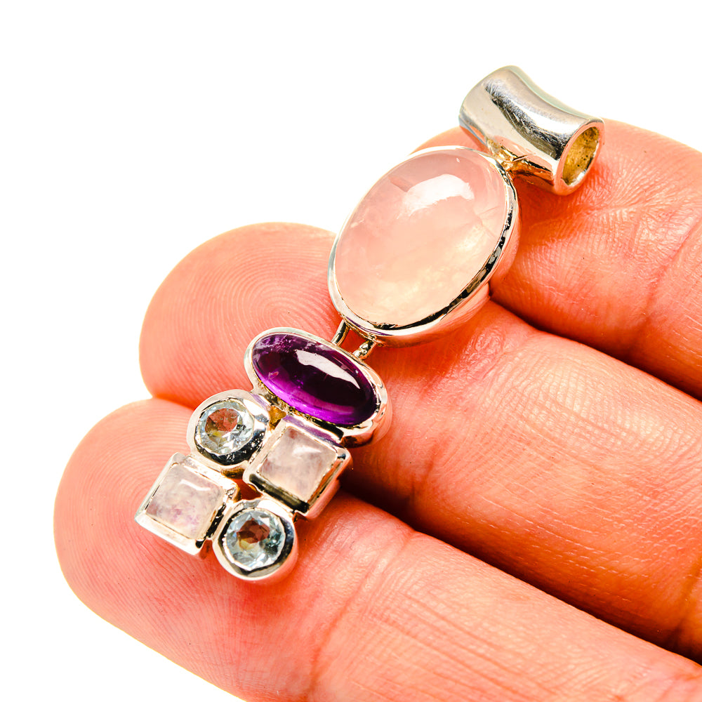 Rose Quartz Pendants handcrafted by Anasilvercos - PD758149