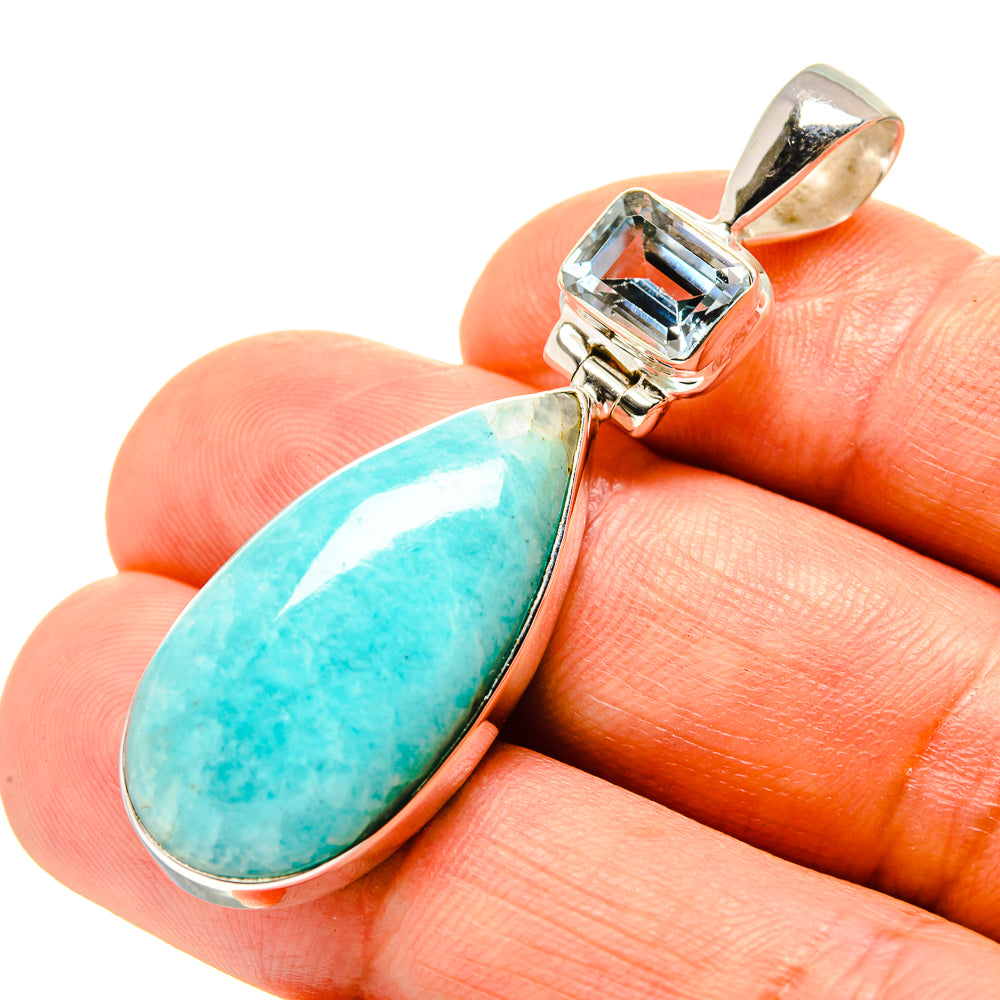 Peruvian Amazonite Pendants handcrafted by Anasilvercos - PD758151