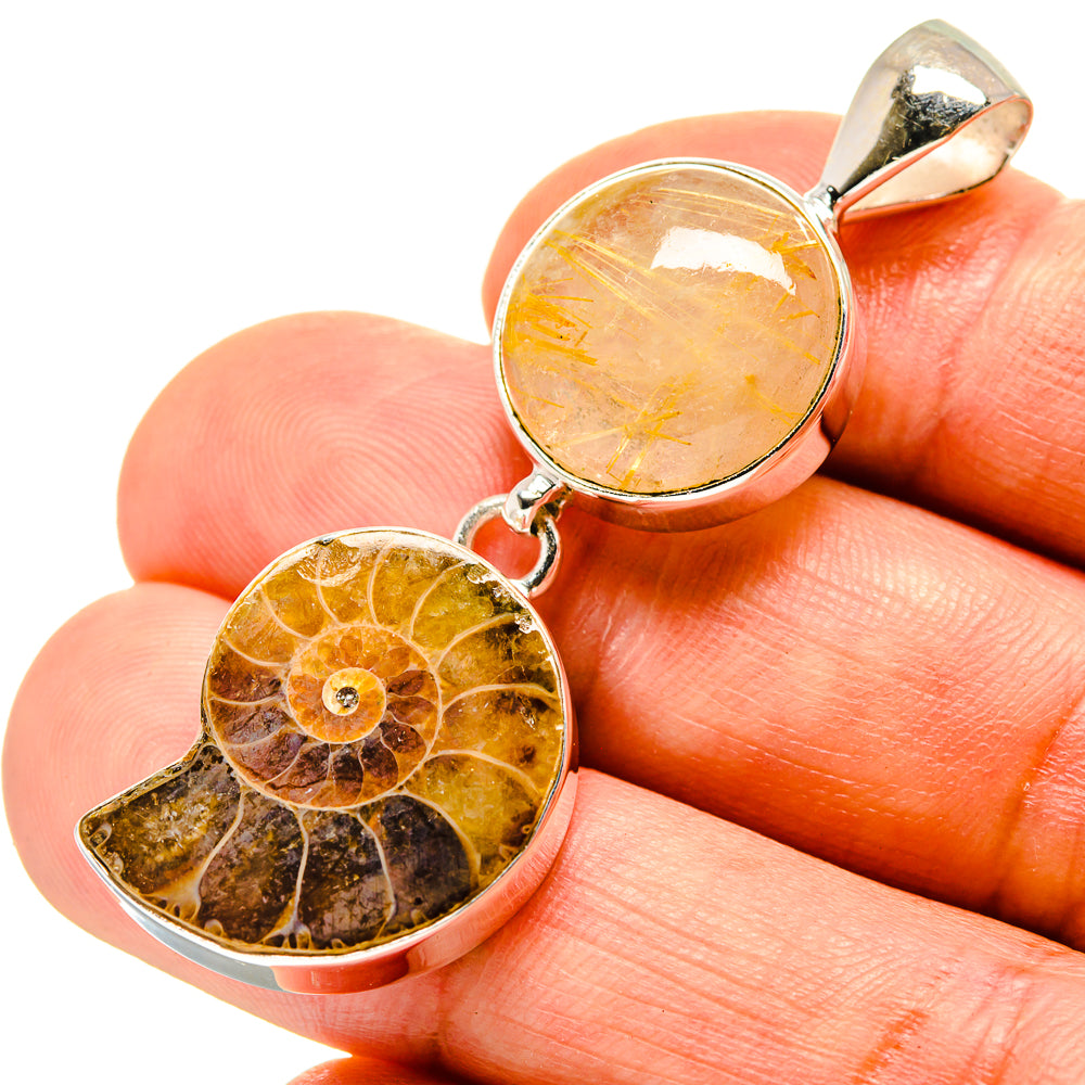 Ammonite Fossil Pendants handcrafted by Anasilvercos - PD758158