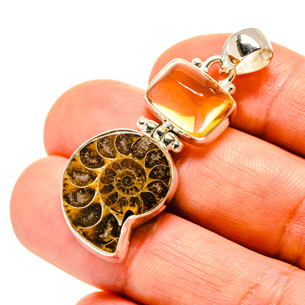 Ammonite Fossil Pendants handcrafted by Anasilvercos - PD758159