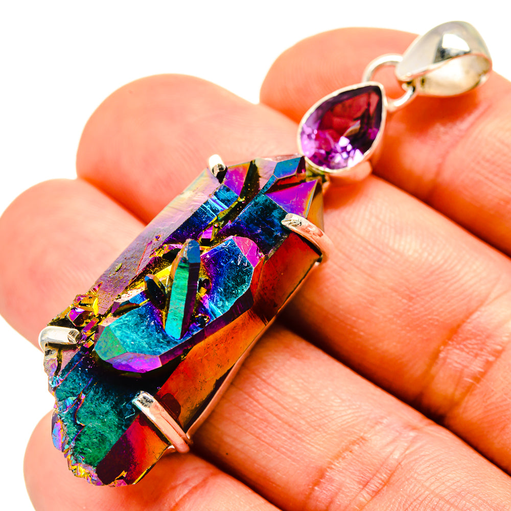 Titanium Sunshine Druzy Pendants handcrafted by Anasilvercos - PD758166