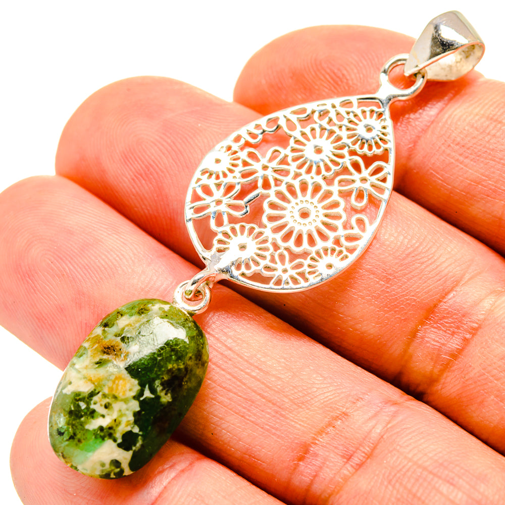 Australian Green Opal Pendants handcrafted by Anasilvercos - PD758168