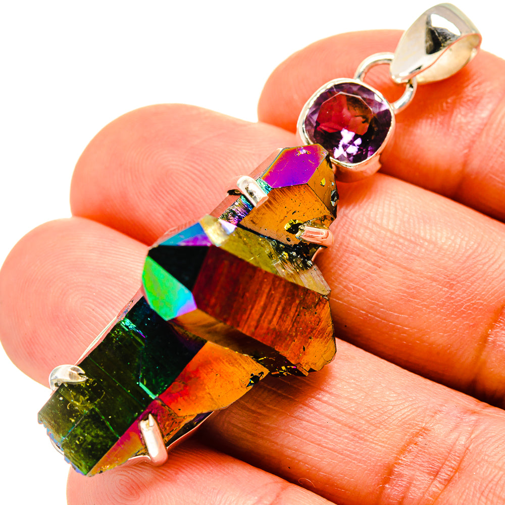 Titanium Sunshine Druzy Pendants handcrafted by Anasilvercos - PD758178