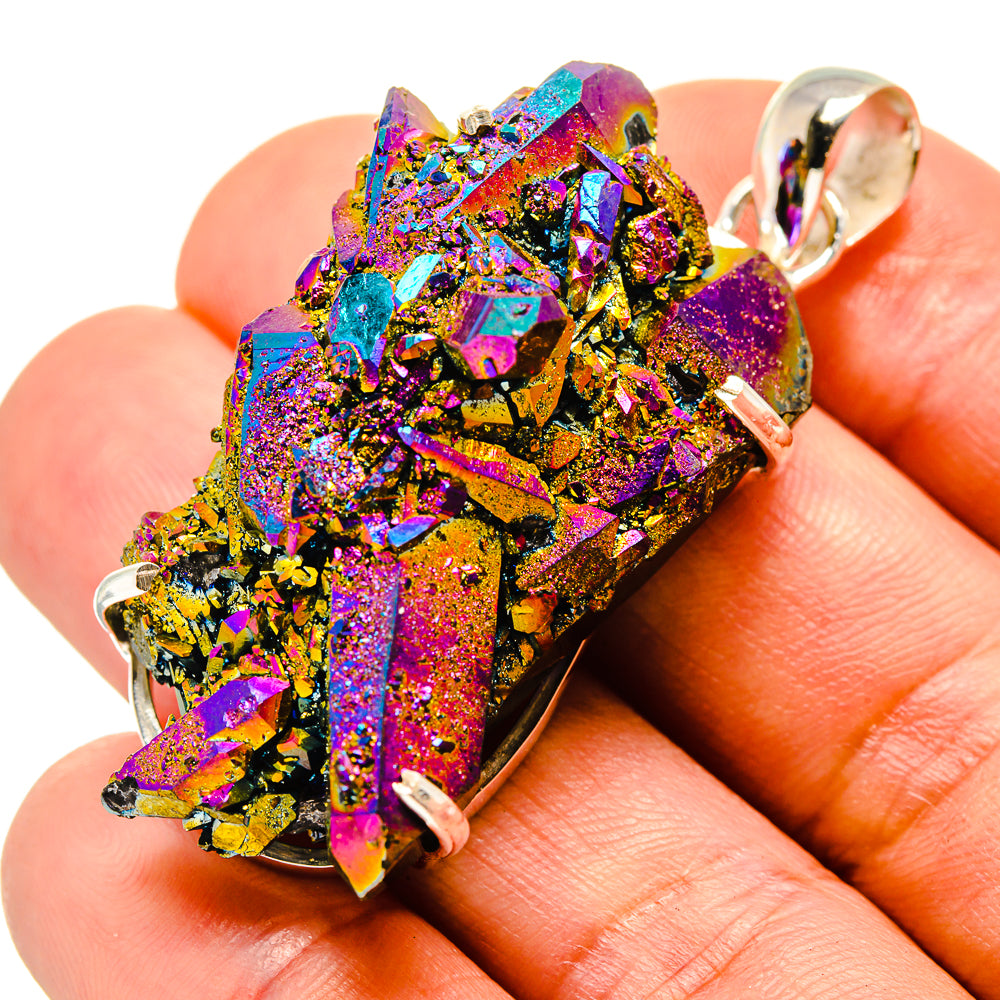 Titanium Sunshine Druzy Pendants handcrafted by Anasilvercos - PD758181