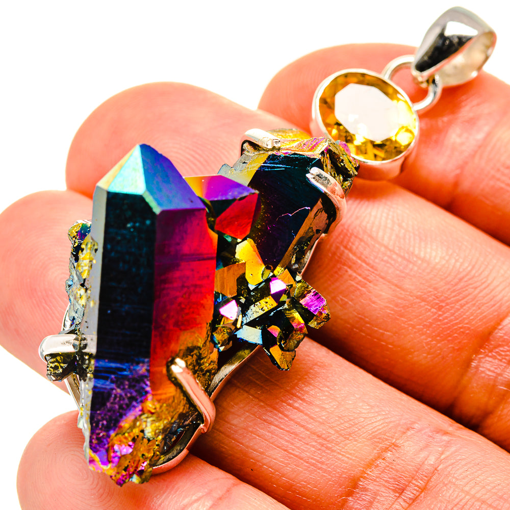 Titanium Sunshine Druzy Pendants handcrafted by Anasilvercos - PD758182