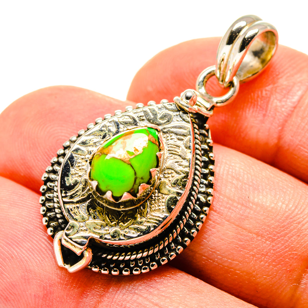 Green Copper Composite Turquoise Pendants handcrafted by Anasilvercos - PD758208