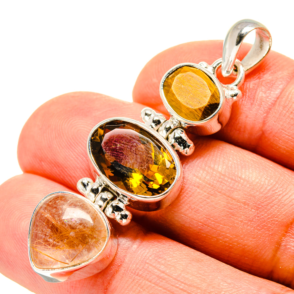 Rutilated Quartz Pendants handcrafted by Anasilvercos - PD758249