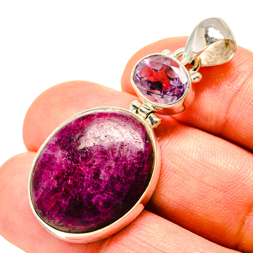 Ruby Zoisite Pendants handcrafted by Anasilvercos - PD758253