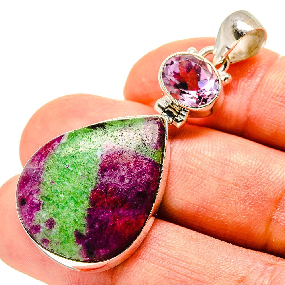 Ruby Zoisite Pendants handcrafted by Anasilvercos - PD758255