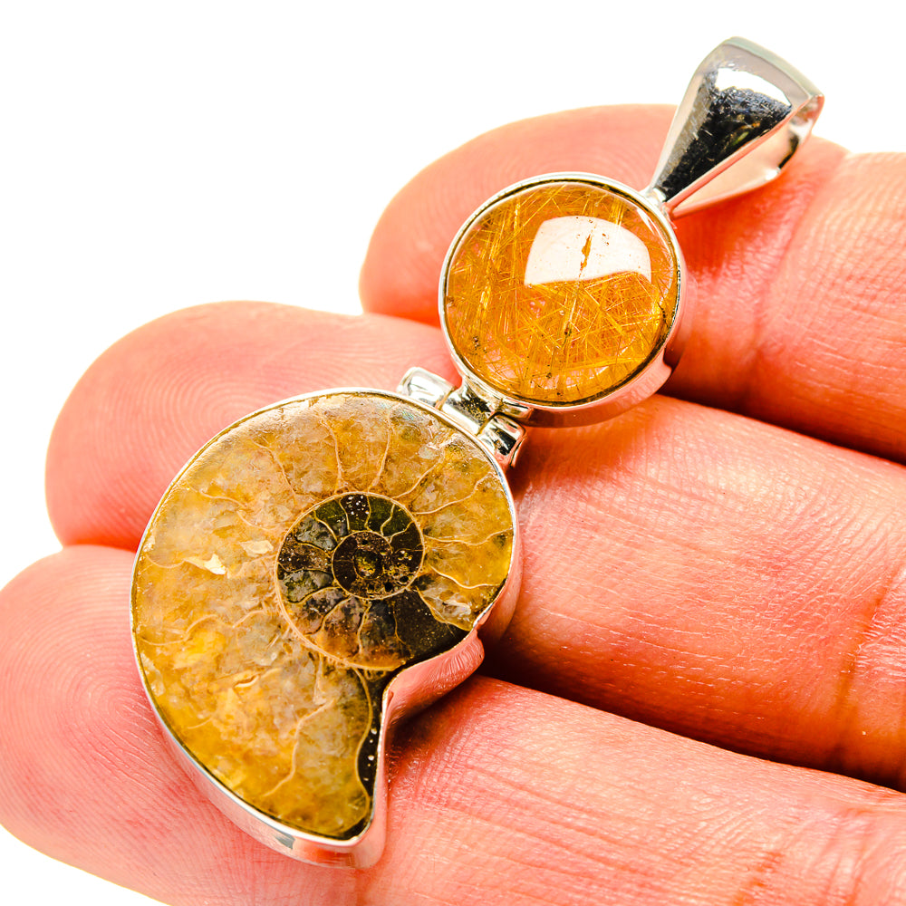 Ammonite Fossil Pendants handcrafted by Anasilvercos - PD758260