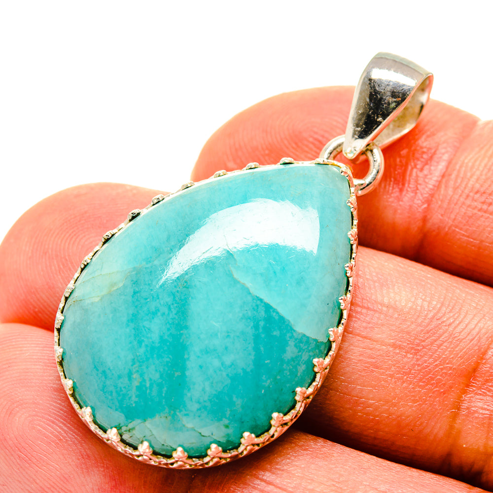 Peruvian Amazonite Pendants handcrafted by Anasilvercos - PD758264