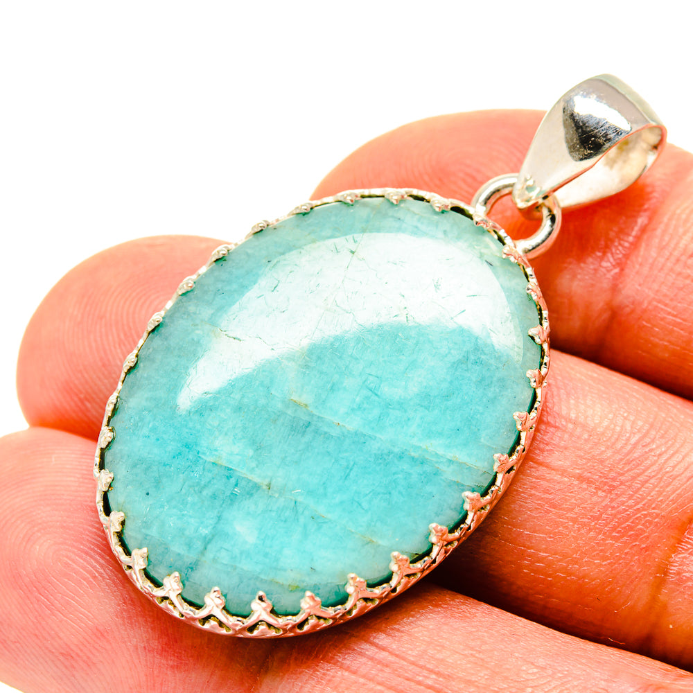 Peruvian Amazonite Pendants handcrafted by Anasilvercos - PD758265