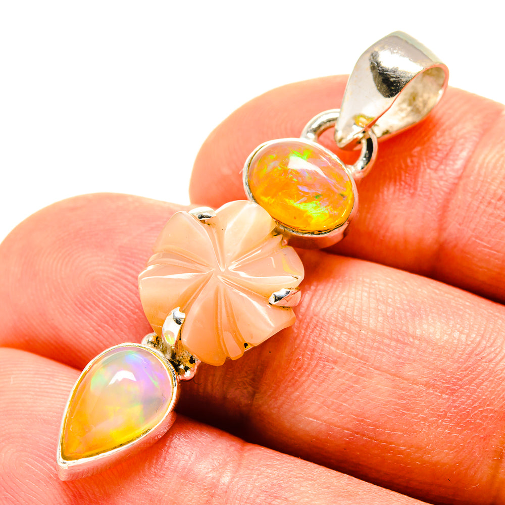 Ethiopian Opal Pendants handcrafted by Anasilvercos - PD758270