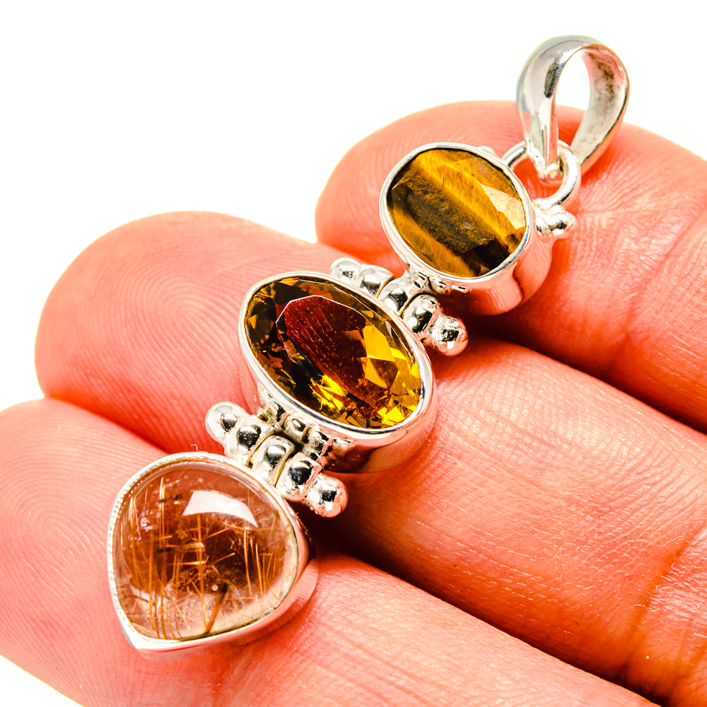 Rutilated Quartz Pendants handcrafted by Anasilvercos - PD758273