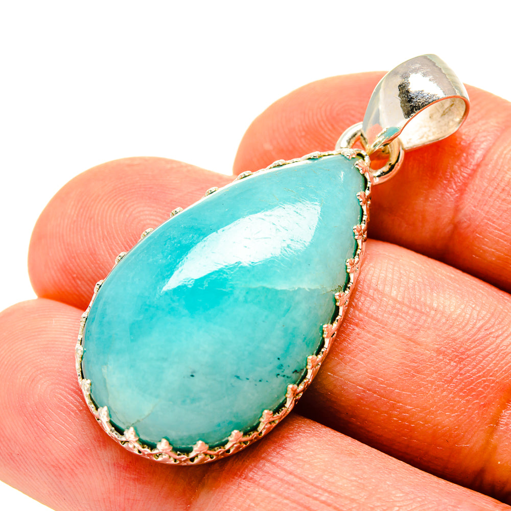 Peruvian Amazonite Pendants handcrafted by Anasilvercos - PD758279