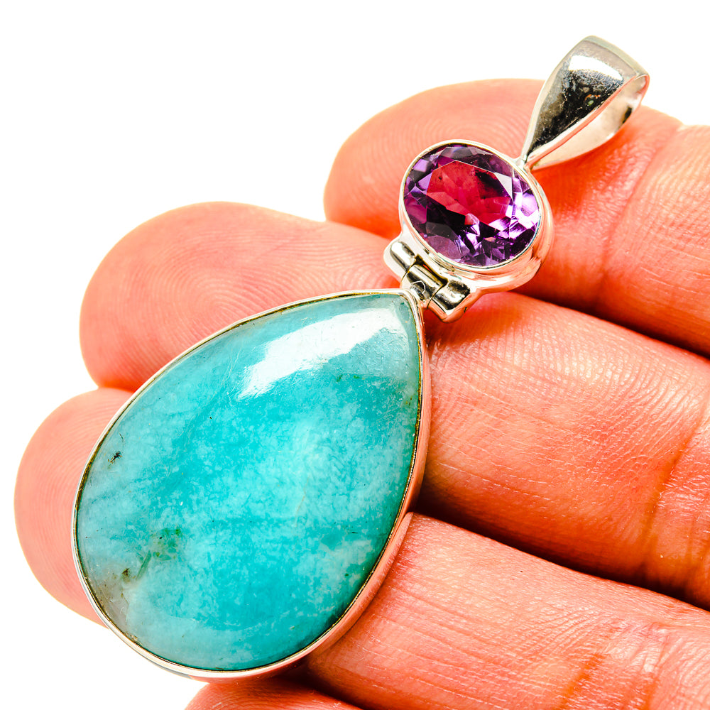 Peruvian Amazonite Pendants handcrafted by Anasilvercos - PD758299