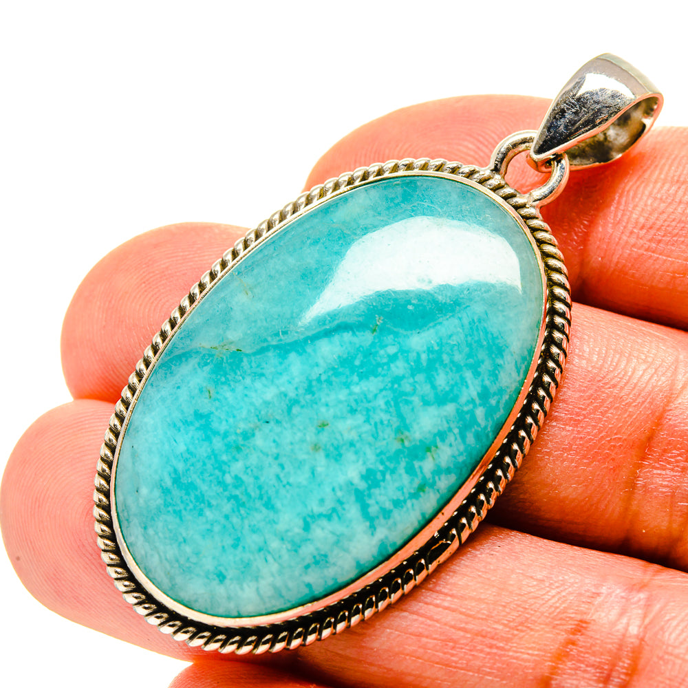 Peruvian Amazonite Pendants handcrafted by Anasilvercos - PD758301