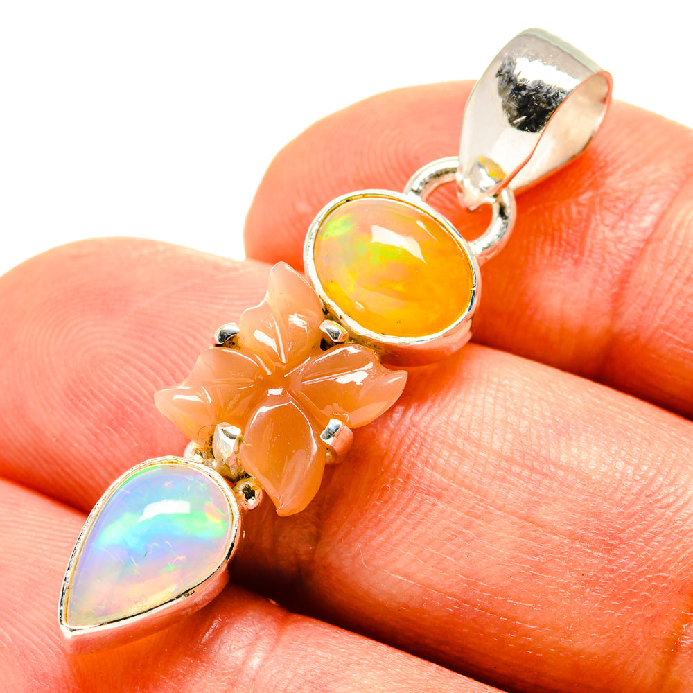 Ethiopian Opal Pendants handcrafted by Anasilvercos - PD758327
